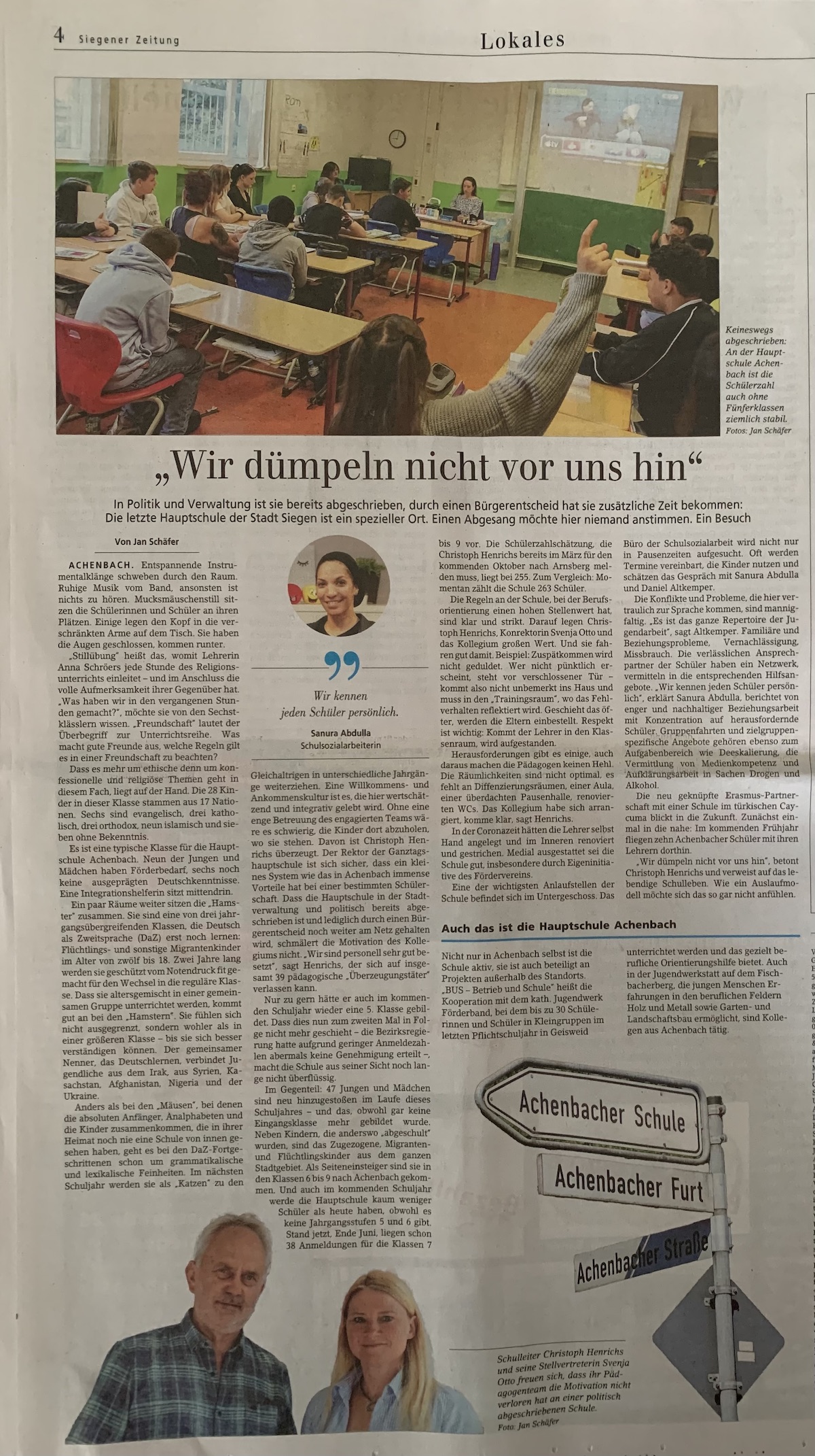 Zeitungsbericht Siegener Zeitung